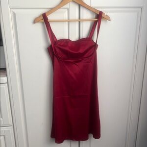 Red Ruched Sweetheart Mini Dress